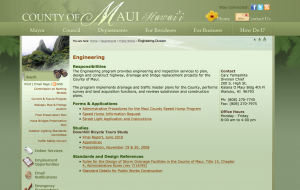 Screen shot of web page 'county of Maui hawaii'