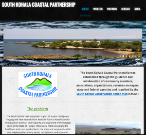 Screen shot of web page 'South Kohala Coastal Partnership'
