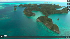 A drone image of Palau's islands