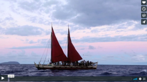 The Hokulea sails across open waters