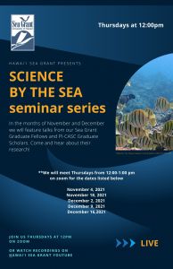 Science by the SEA seminar series kicks off on November 4!