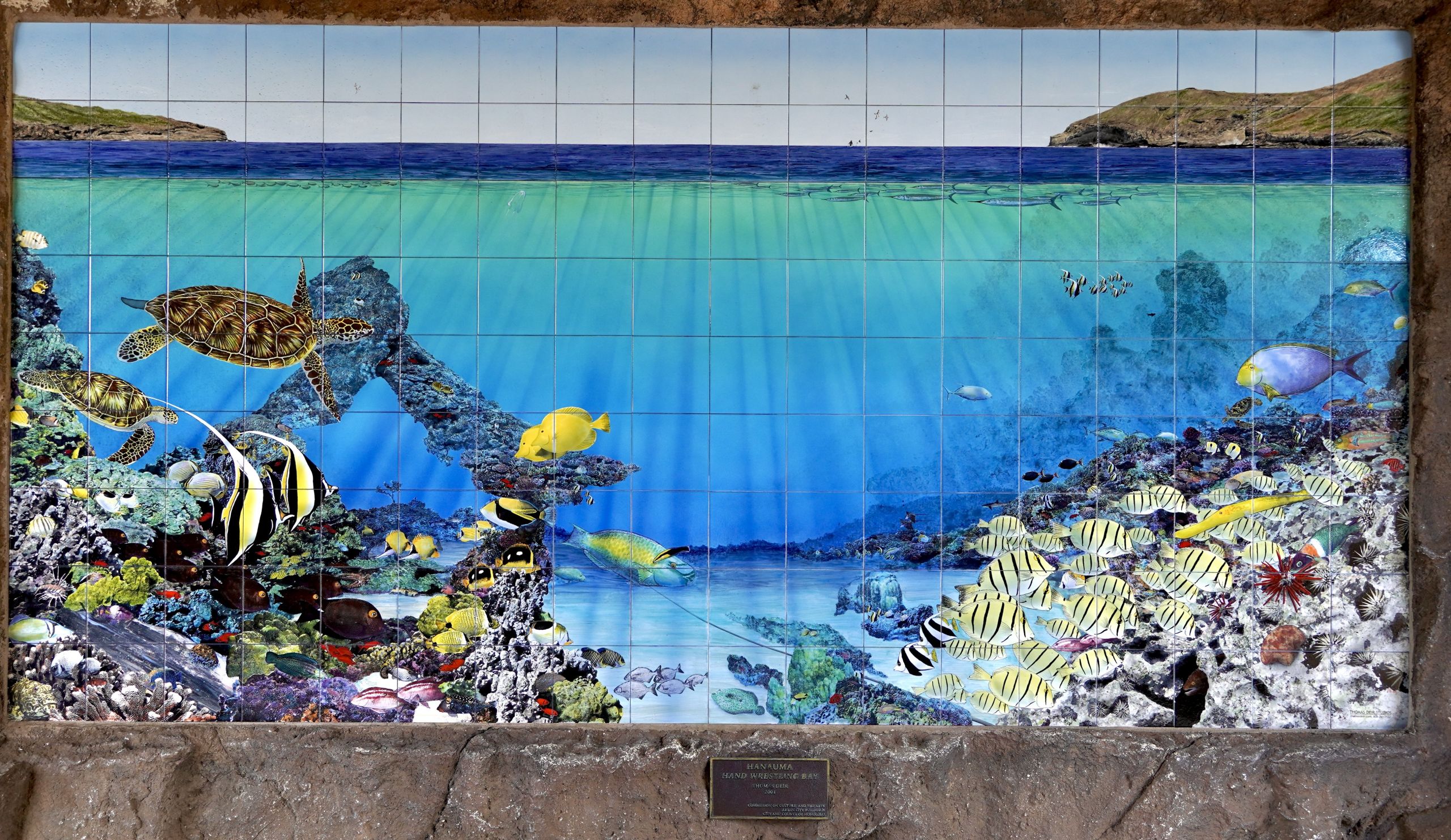 A colorful mural of the reef at Hanauma Bay