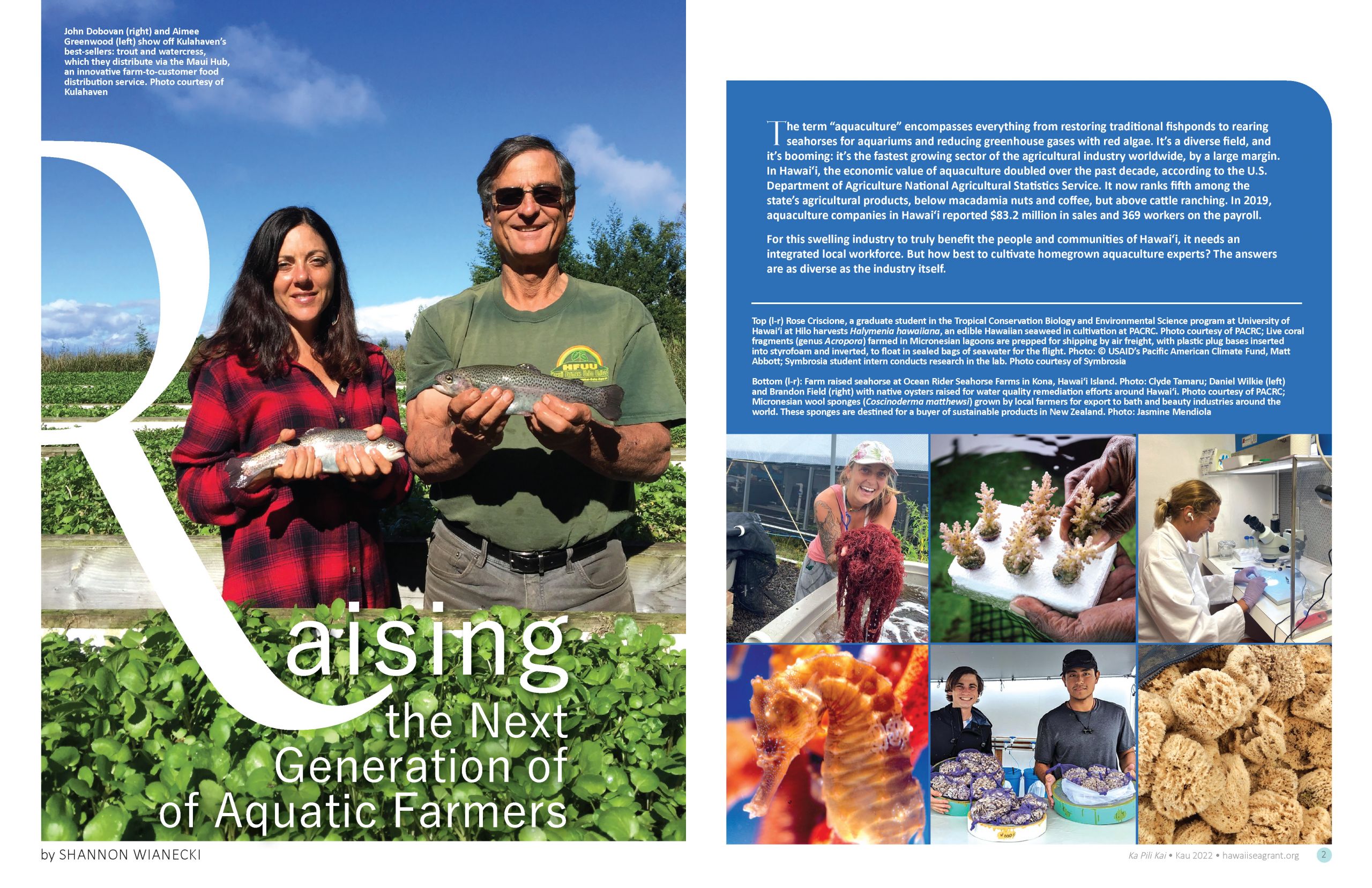 Article 'Raising the next generation of aquatic farmers' by Shannon Wianecki