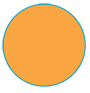 Orange circle with a blue border