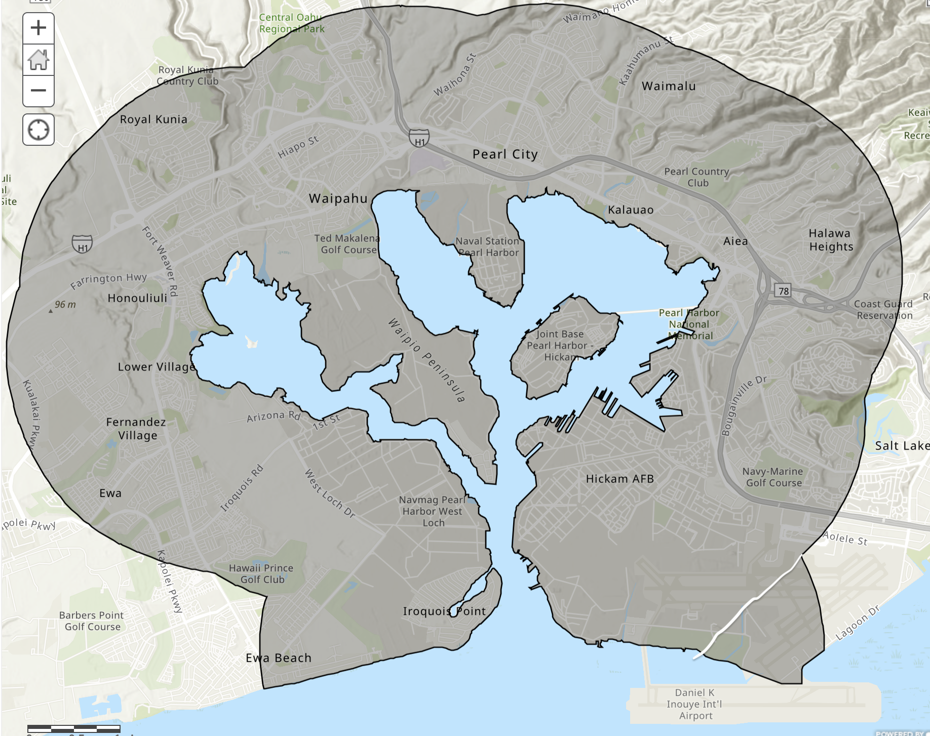 The boundary zone of the NASA Equity and Environmental Justice Program project