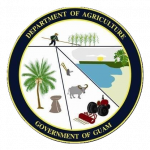Department of Agriculture, Guam. Logo depicts differing agricultural activities that take place on the island.