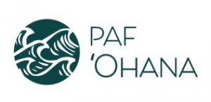 Logo of waves with words PAF ʻOhana