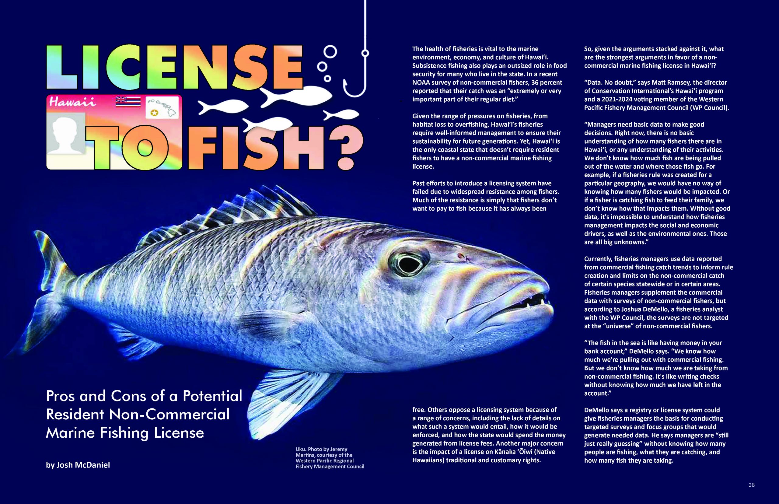 License to Fish? Pros and Cons of a Potential Resident Non-Commercial Marine Fishing License